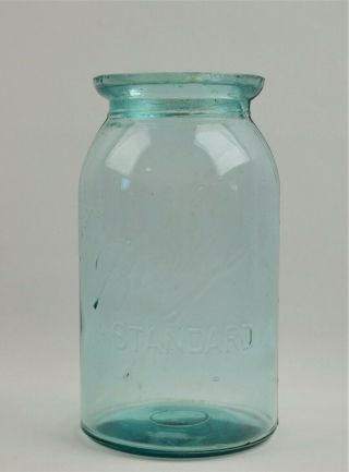 Vintage Ball Standard Triple L Blue Green Quart Mason Canning Fruit Jar