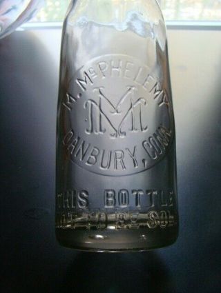 Antique M.  Mc PHELEMY - DANBURY,  CONN.  Blob Top Beer Bottle w/ Stenciled Stopper 2
