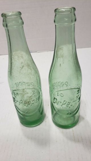 Two (2) Rare Dr.  Pepper Bottles 6 Oz