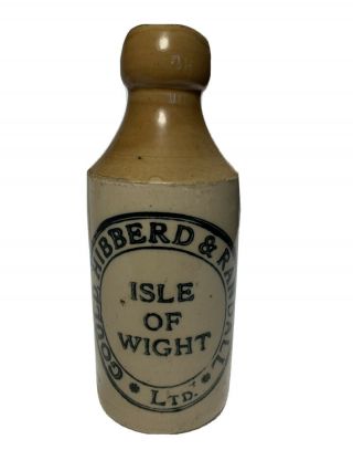 Antique Ginger Beer Stoneware Bottle.  Isle Of Wight England.