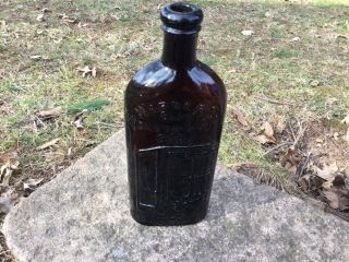 Vintage Warners Safe Kidney & Liver Cure Bottle Dark Amber Estate Find