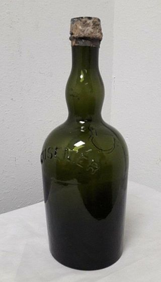 C 1880 Cusenier Glass Whiskey Bottle 10 " X 3 1/2 "