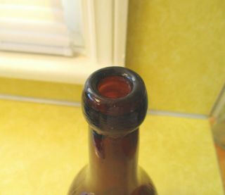 Finlay Brewing Co.  - Toledo,  Ohio Embossed Quart Amber Blob Top Beer Bottle 3