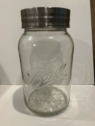 Large Ball Mason Jar 1 Gallon Clear Glass Wide Mouth Decorative Cookie Jar Huge
