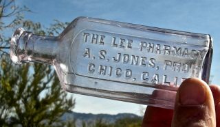 Old Chico,  California Ca (butte Co) " Lee Pharmacy As Jones  Drug Store Bottle