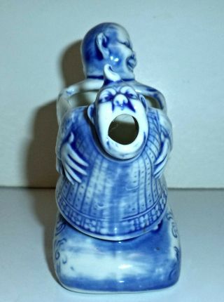 Schafer Vater Blue German Porcelain Creamer - CHINAMAN HOLDING CRYING BABY 2