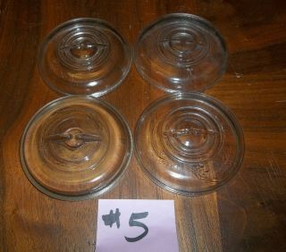 4 Vintage Glass Canning Jar Lids Wire Bale Top Type Regular Ball Mason 5