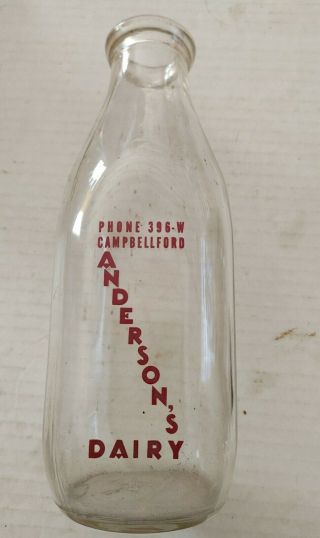 Quart Milk Bottle Anderson 