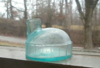 1870s Igloo Turtle Ink Bottle With 12 Little Panels On Back Half Hand Blown