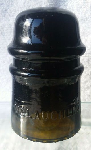 Vnm Olive Amber Blackglass Cd 121 Mclaughlin No.  16 Insulator W/ Rdp