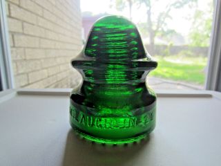 Mclaughlin 20 - Emerald Green Glass Insulator - Cd162 - Irregular Drip Points