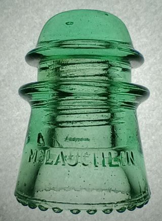 Glass Insulator Mclaughlin No.  16 " Green " Cd 122 Rdp Nm