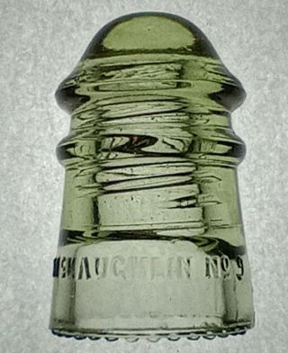 Glass Insulator Mclaughlin No9 Usa Rdp Light Yellow Olive Nm