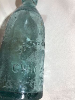 Vintage Collectible Blob Top Bottle Sass & Hafner,  Chicago Il 2