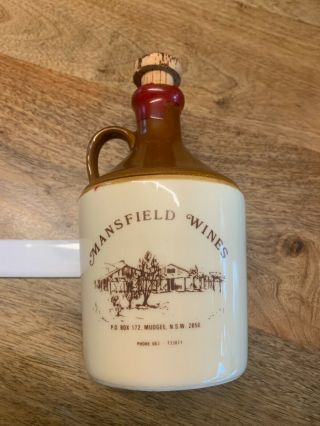 MANSFIELD WINES MUDGEE tawny port pottery jar jug bottle decanter 2