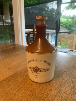 MANSFIELD WINES MUDGEE tawny port pottery jar jug bottle decanter 3