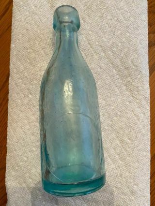 Unknown Blob Top Aqua Glass Bottle " Very Old "