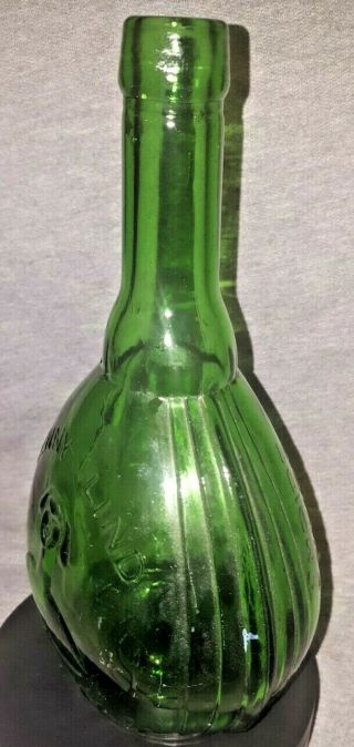 Jenny Lind Green Glass Bottle Vintage Empire Glass 3