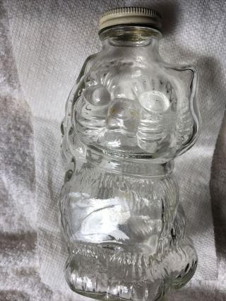 Hammans Beverages Springfield,  Ohio Clear Glass Cat Vintage 1950’s Bank