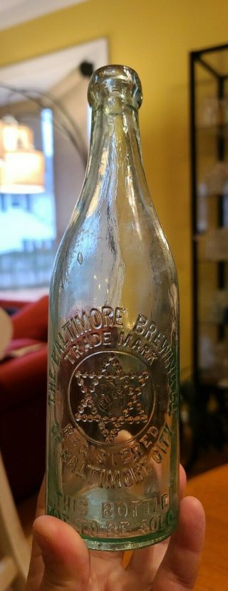 The Baltimore Brewing Co Of Baltimore City Md Maryland Loop Seal Aqua Bottle