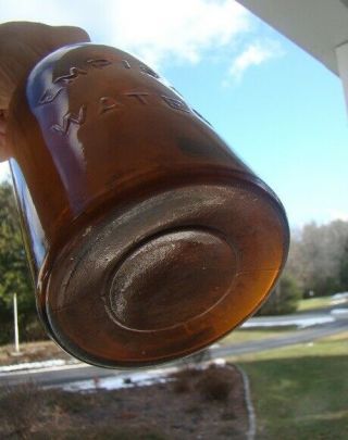 Antique EMPIRE SPRING Co.  - E - EMPIRE WATER SARATOGA,  N.  Y.  Amber Bottle 3