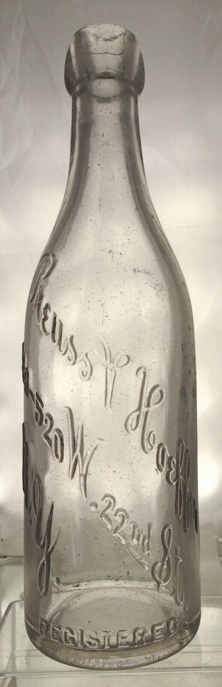 Preuss & Hoeffer York Antique Blob Top Pint Beer Bottle.  Scarce.