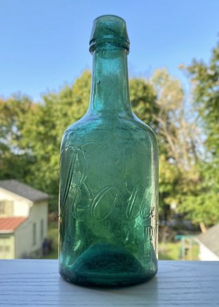 Eugene Roussel Philadelphia Pa Squat Green Porter Beer Bottle Taper Script 1860s