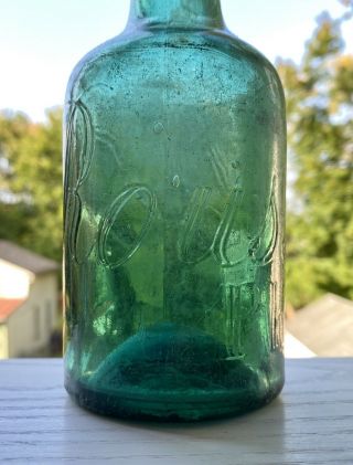 Eugene Roussel Philadelphia PA squat green porter beer bottle taper script 1860s 2