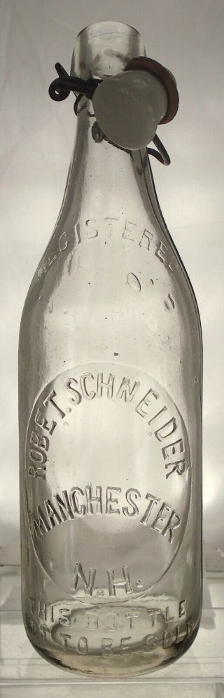 Robert Schneider Manchester,  Hampshire Antique Blob Top Beer Bottle.  Error