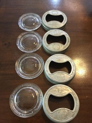 Vintage Presto Glass Lid Inserts With Aluminum Caps Wide Mouth