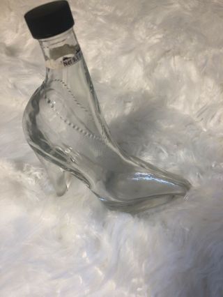 Clear Molden Glass High Heel Shoe Bottle Decanter Stiletto 8 1/4 " Tall X 6.  5