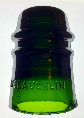 Mclaughlin Cd 121 Glass Toll Insulator Vvnm Emerald Green Blackglass