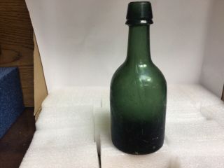 Dark Green iron pontil,  with full Iron,  squat porter beer bottle Philadelphia PA 2