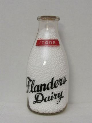 Srpq Milk Bottle Flanders Dairy Concord Nh Merrimack County 2 - Color 1943 Guard