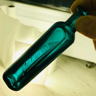 1890’s Antique Teal Green Perfume Bottle “palmer”