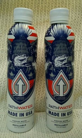 Rare Patriotic Ltd Edition Pathwater Full.  Water 25oz Aluminum Bottle Made Usa