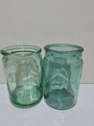 Large Vintage Rare Antique Glass Preserve Jam Jar X2 Vase Weddings