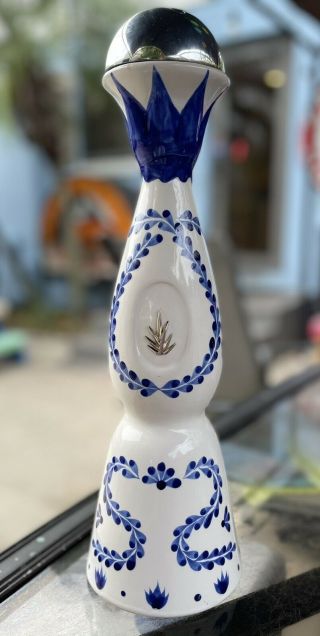 Clase Azul Reposado Tequila Empty Ceramic Bottle Hand Painted (750ml)