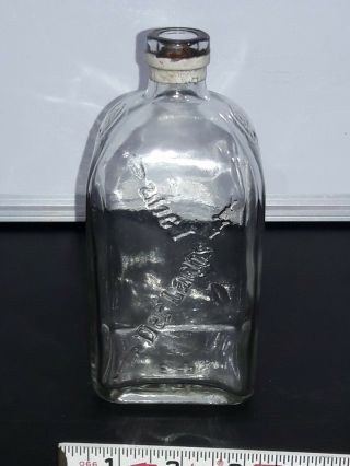 Vintage Der Lachs Fish & Star Of David.  5l Clear Glass Bottle Marked 515