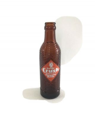 Vintage Orange Crush Soda Bottle - 7 Ounce - Acl Diamond Label Amber