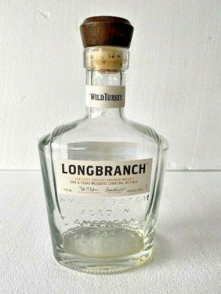 Empty Wild Turkey Longbranch Kentucky Bourbon Whiskey Bottle W/cork 750 Ml