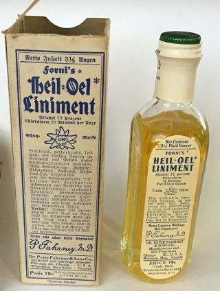 Vintage Full Liniment Medicine Bottle Dr.  Peter Fahrney & Sons Co Chicago