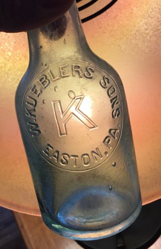 Old Easton PA Squat Shaped Beer Bottle Kuebler Sons Early 1900s Advertising 2