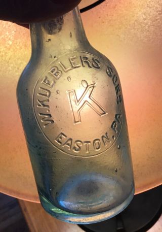 Old Easton PA Squat Shaped Beer Bottle Kuebler Sons Early 1900s Advertising 3