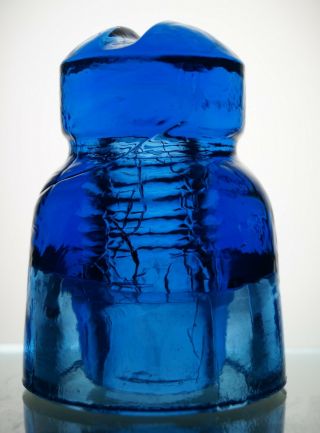 Light Cobalt Blue Glass Insulator Cd 565.  1 Made In Ussr Soviet Russian