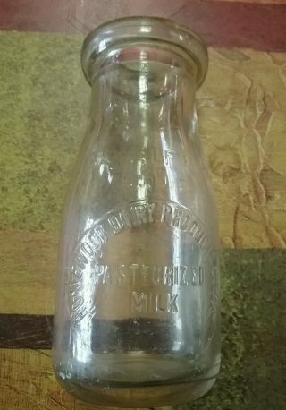 Vintage Homewood Dairy Products Co.  - One Half Pint Milk Bottle - Embossed -