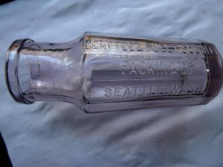 Seattle & Puget Sound Packing Co Seattle,  Wash Hand Blown Condiment Bottle