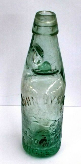 Unusual Antique 1800s Codd Bottle - Marble Bottle John Dyson With Horse Manchester
