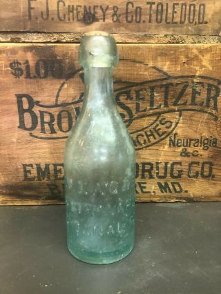 W Eagle Vestry Varick Prem Soda Water Philadelphia Blob Top Squat Antique Bottle