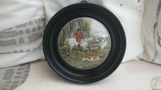 Antique Mounted Prattware Pot Lid The Master Of The Hounds Fox Hunt Interest